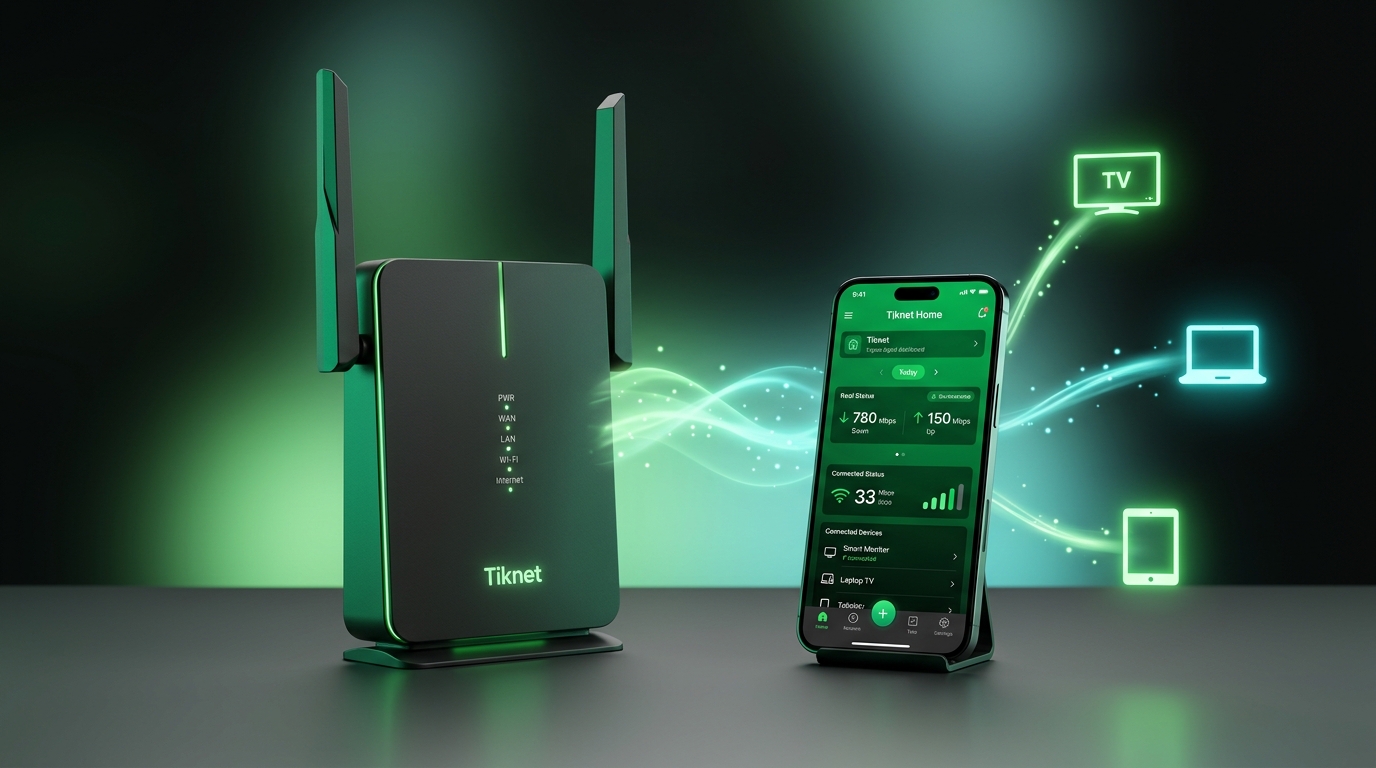 Tiknet Router Gateway and Smartphone Duo